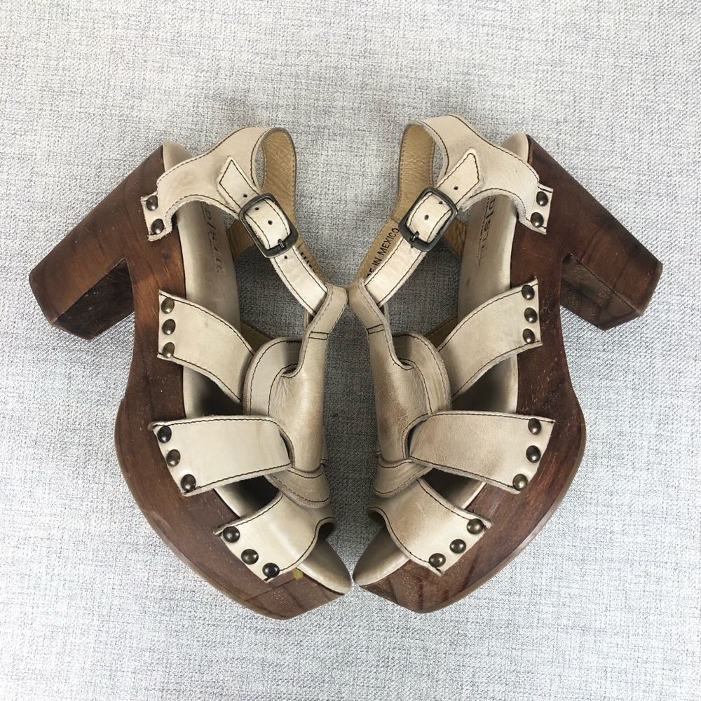 BED STU Melissa Sandal Chunky Wooden Platform Heel - Picture 3 of 7
